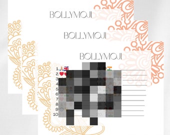 BollyMoji, Indian Bridal Shower Game, Desi Wedding, Bollywood Bridal Shower