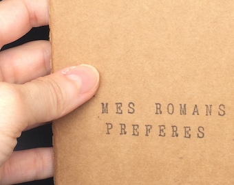 Carnet de notes avec couverture kraft  - Cadeau pour lecteurs et passionnés de lecture - "Mes romans préférés"