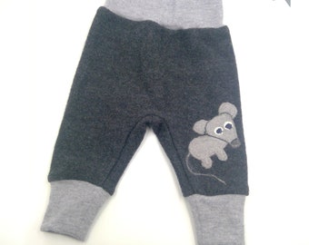 Longie made of organic Merinowollwalk, wool trousers, Göße 56/62