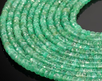 Genuine Emerald, AAAA+ Emerald Beads Loose Line, Emerald Faceted Loose Line, Faceted Beads, Natural Emerald Beads Loose Line, May Birthstone