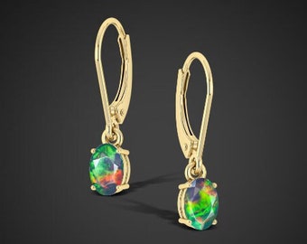 Natural Opal Earrings, Fire opal Earrings, Drop Earrings, Jewelry For Women, Earrings for Anniversary Gift, 925 sterling Silver Earrings