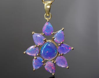 Natural Lavender Opal Gemstone Pendant Necklace, Ethiopian Lavender Opal Gemstone Pendant, Opal Delicate Jewelry, October Birthstone Jewelry