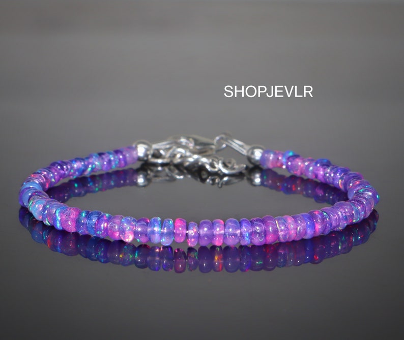 AAA Ethiopian Opal Beaded Bracelet Natural Lavender Opal - Etsy