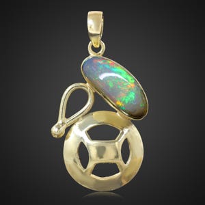 Smooth fire opal pendant for women, Vintage fire opal pendant, Gold Vermeil pendant, Art Deco jewelry, October birthstone opal jewelry