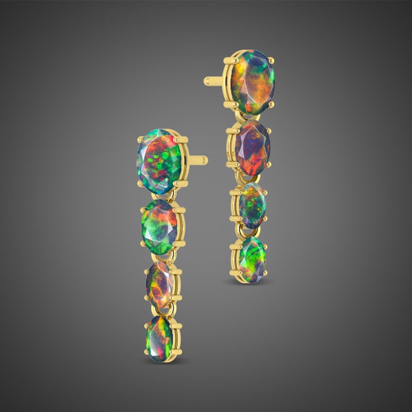Black Opal Earrings for Women – Etsy