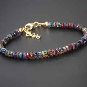 Handmade Opal Bracelet, natural fire opal Jewelry, adjustable Bracelet.
