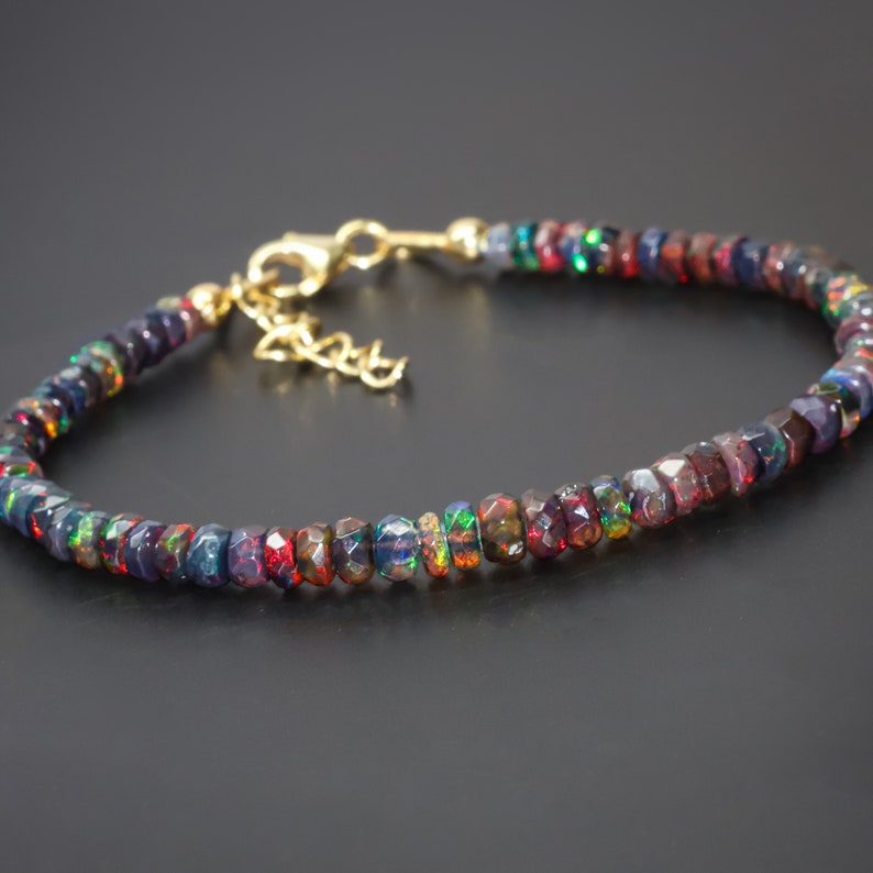 Handmade Opal Bracelet, natural fire opal Jewelry, adjustable Bracelet.