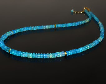 AAA Quality Natural Praibha Ethiopian  Opal Necklace, 925 Sterling Silver, Gold Filled, Natural Opal, Top Quality Rare Opal Necklace, Gift