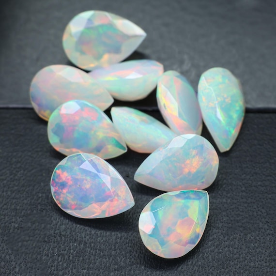 AAA Ethiopian opal stones for making pendants, necklaces, and rings, October birthstones, Pear opal stones, Vintage fire opal