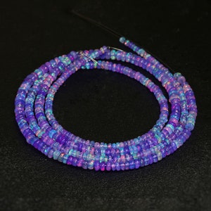AAA Lavender Ethiopian Opal Smooth Beads Loose Strand, Natural Multi Fire Opal Beads, Top Quality Opal Beads for Jewelry Making