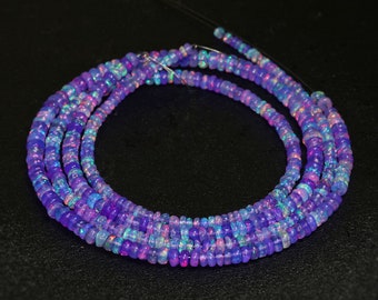 AAA Lavender Ethiopian Opal Smooth Beads Loose Strand, Natural Multi Fire Opal Beads, Top Quality Opal Beads for Jewelry Making