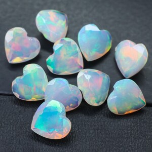 Herz weißes Feuer äthiopische Opalsteine, Oktober Geburtsstein, AAA äthiopische Opalsteine zur Herstellung von Schmuck, Vintage Feueropal