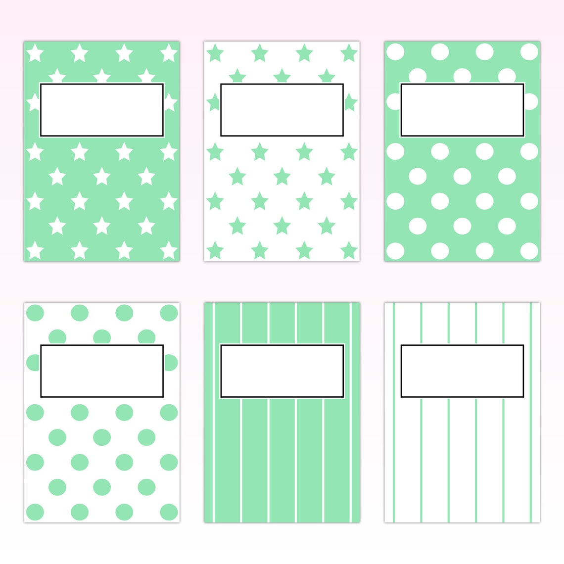 Mint Green GoodNotes Student Notebook Cover Digital Template Etsy