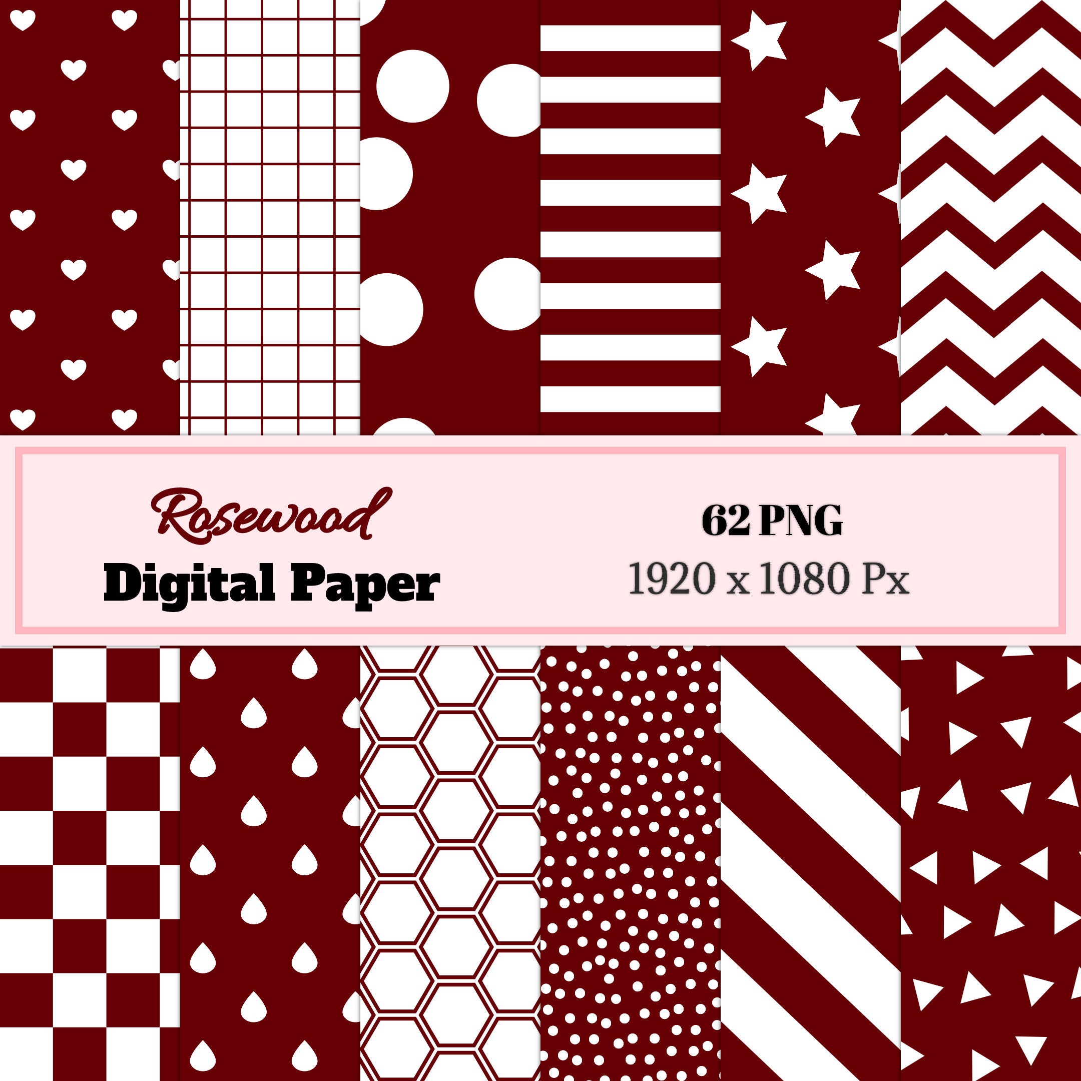 Dark Red Digital Paper Scrapbook Background Bundle Wallpaper Etsy UK