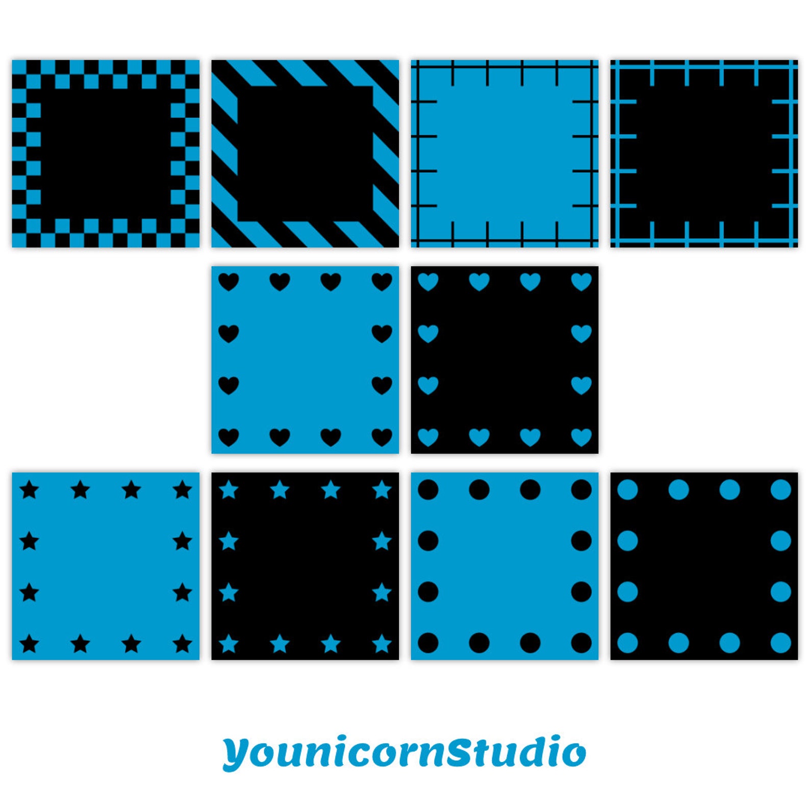 Neon Blue Instagram Template Social Media Post Ig Background Etsy