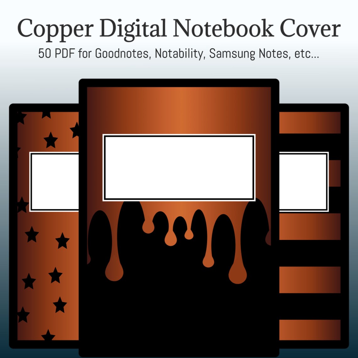 Copper GoodNotes Notebook Cover Digital Template iPad Planner Etsy