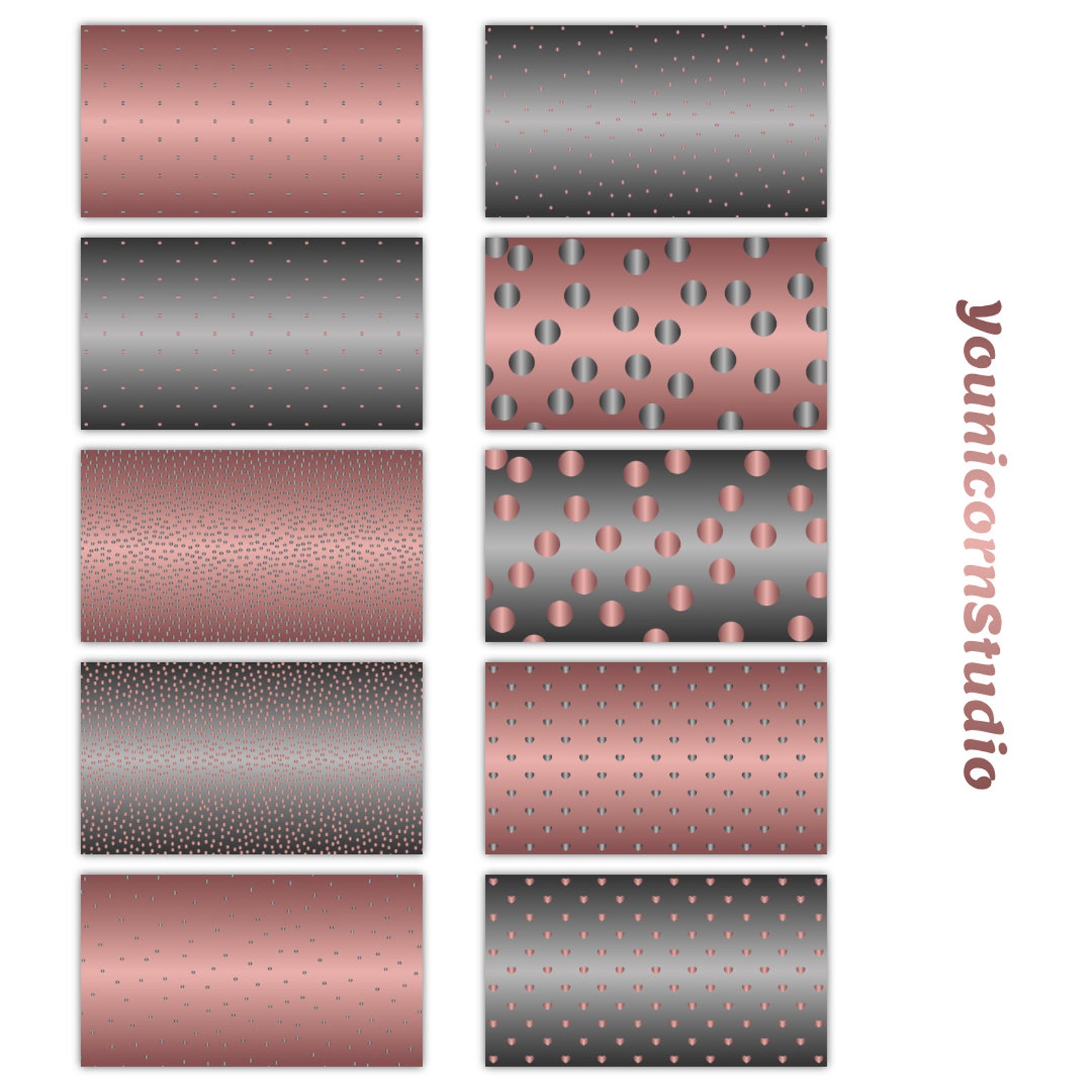Rose Gold Silver Wallpaper Digital Kit journal Background Etsy