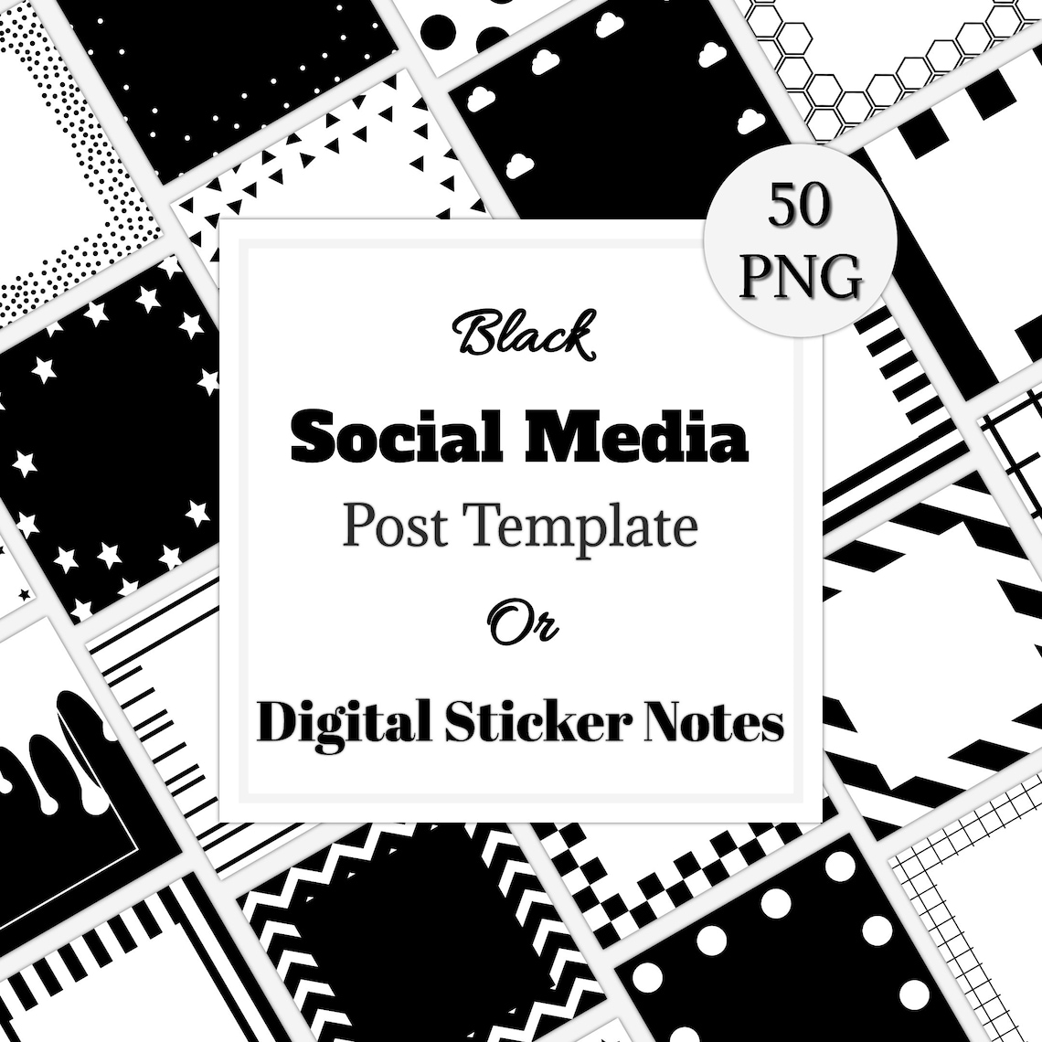 Black Instagram Template Social Media Post Ig Background Etsy