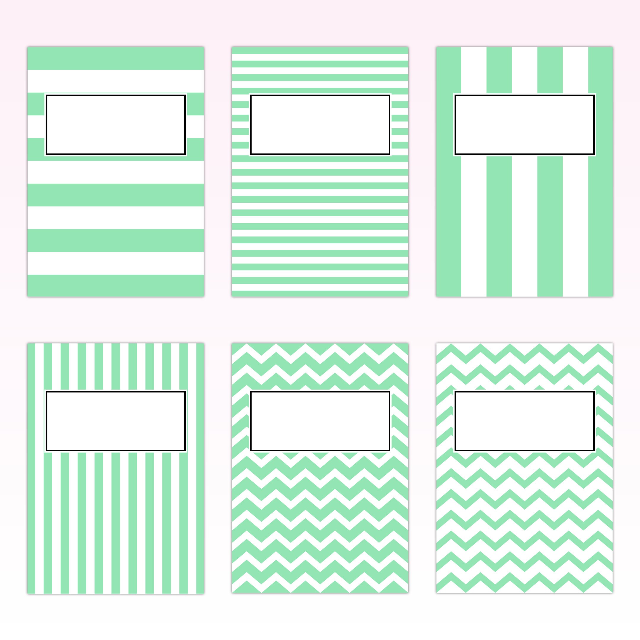 Mint Green GoodNotes Student Notebook Cover Digital Template Etsy