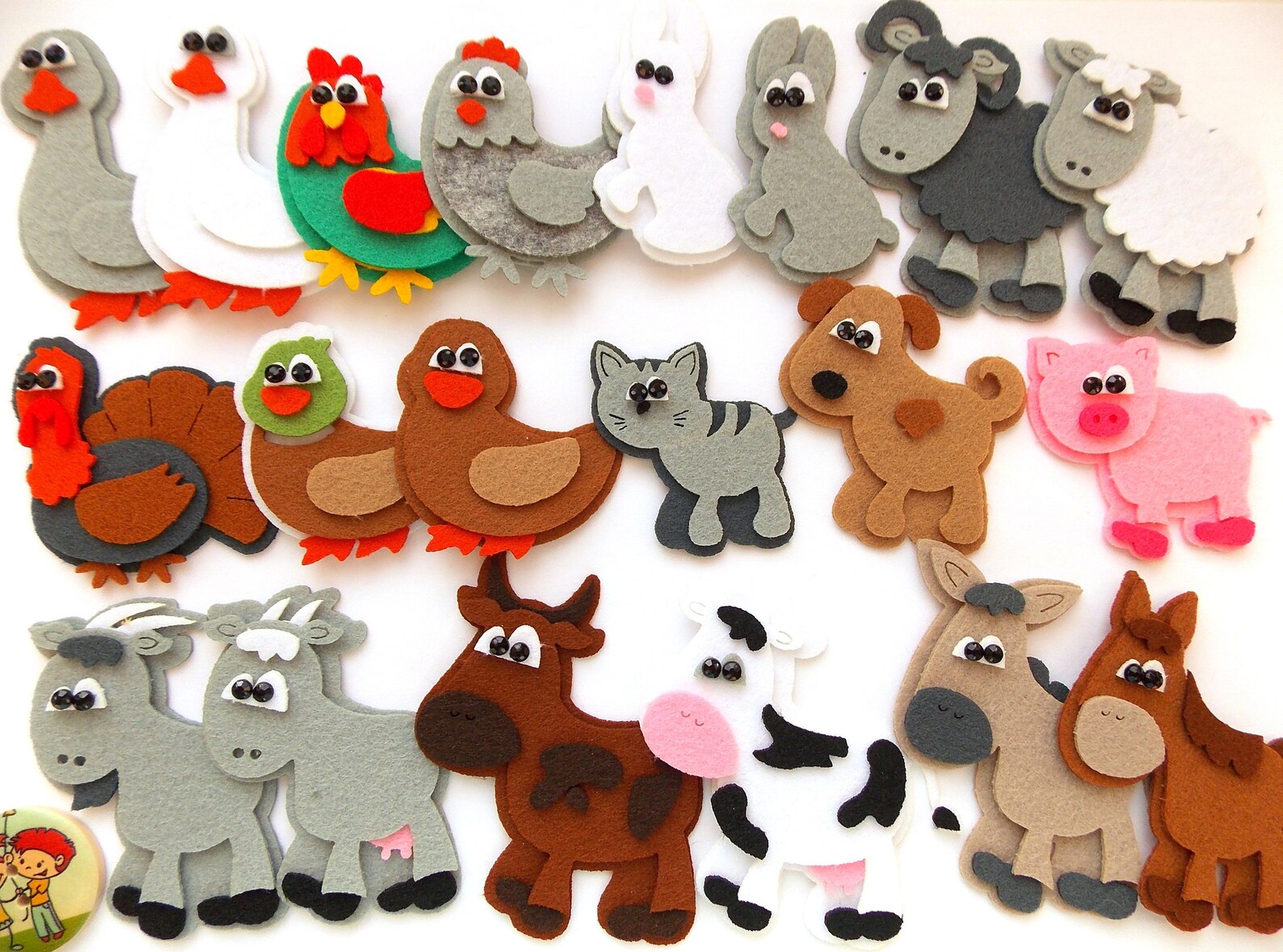 Set of Felt Animals of Farm BIG Felt farm Set for sewing and Etsy