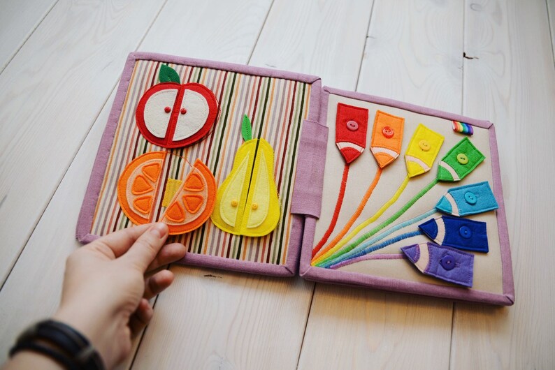 Quiet montessori book Quiet book Toddler Sensory bookBusy Etsy