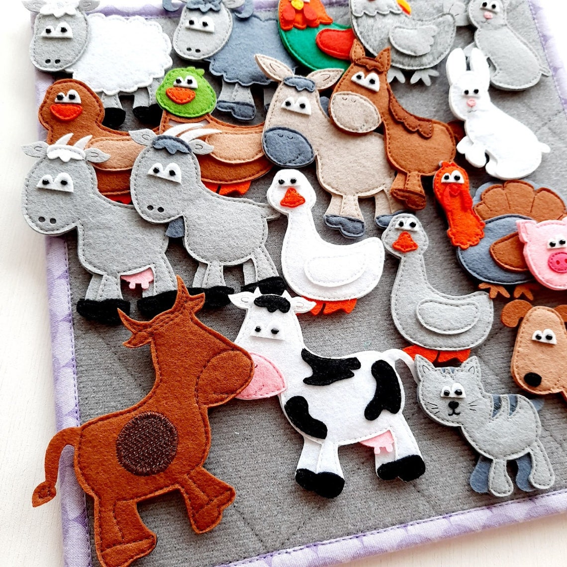 Felt Board Play MatFelt Set 20 petsEducational tablet for Etsy