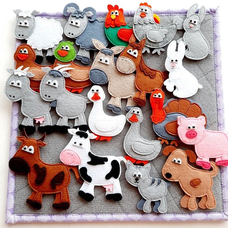 Felt Board Play Matfelt Set 20 Petseducational Tablet for Etsy