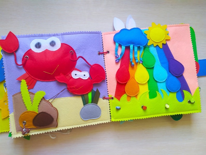 First birthday gift FARM,Garden,Rainbow,Quiet Book,Montessory toy,Learn to count,Small felt book,Tactile Book,Developmental toys