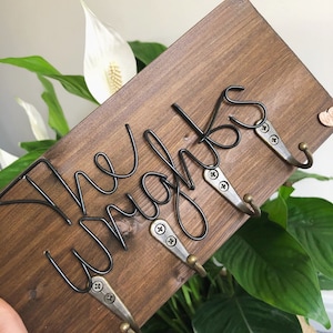 Family name Keyhook • New home gifts • key hooks • wooden key hook • wedding gifts • first home • his and hers • gifts • sentimental gifts •