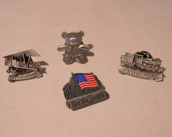 Vintage Pewter Smithsonian Pins Clutch Back pins