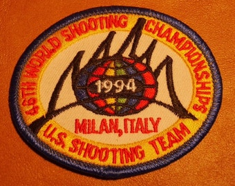 World Shooting Championships Patch Milan Italy U.S. Shooting Team Vintage 1994 USA