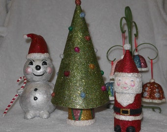 Handmade Vintage Inspired Christmas Tree Gift Box One of a kind Artist signed 11" x 5"