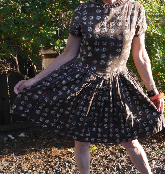 Vintage 1950s Mode O'day dress 100% Cotton Amazin… - image 1