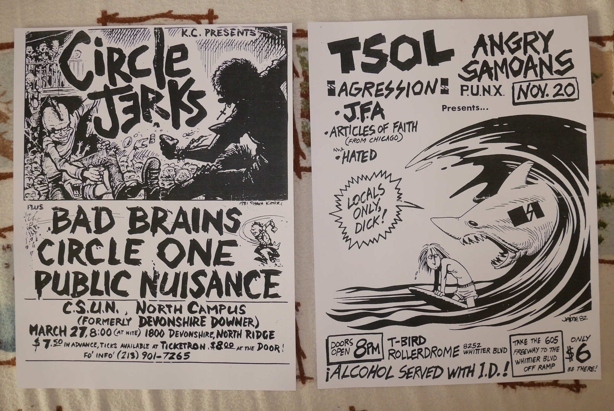 Vintage Punk Rock Posters Circle Jerks TSOL Bad Brains Early