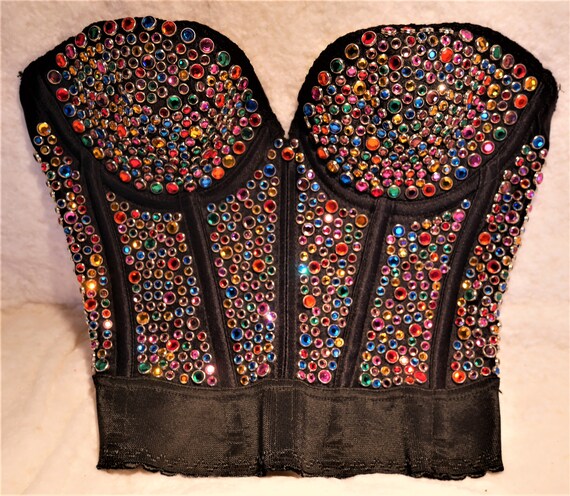 Vintage 1980s Michael Morrison Rhinestone Bustier