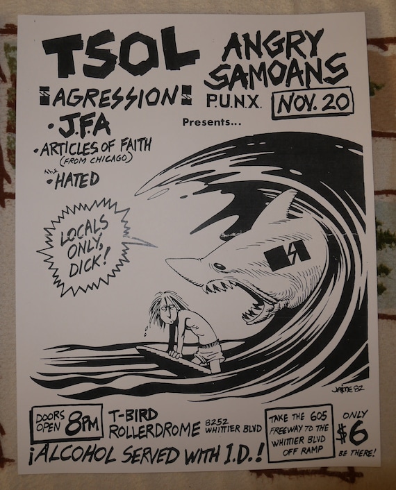Vintage Punk Rock Posters Circle Jerks TSOL Bad Brains Early 1980s