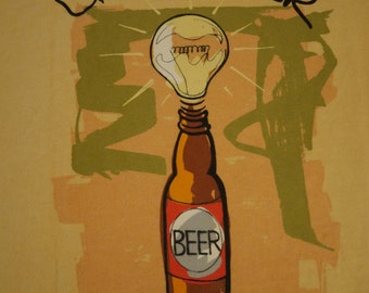 Vintage Crazy Shirt Original Hawaii Beer Dyed T Shirt Medium ' Light Beer ... Get Brighter by the Ounce ' Light Bulb in Beer Bottle T-shirt