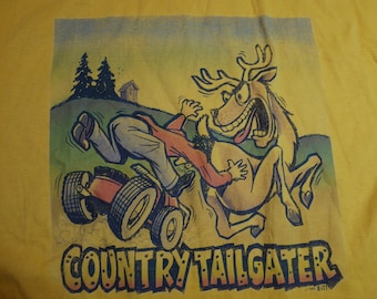 Vintage T shirt COUNTRY TAILGATER by X-IT 1990s graphic t shirt large  Dumb Meme T-Shirt of the 90s