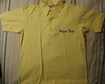 Vintage Champion Polo Shirt Oregon Tech X large Made in USA Preppy College Polo Style Shirt By Champion Sportswear 3 Button Collared Shirt