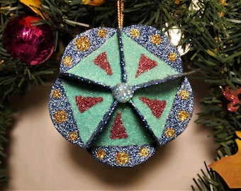 Vintage inspired Handmade Christmas Ornament Large 4" XMAS Ornament One of a kind