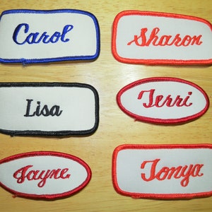 Vintage Sew-On Embroidered Name Tag Patch, Old-Fashion Boho Bowling or  Mechanic Work Shirt Andy Don Karen Larry Lisa Robin Applique