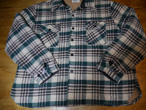 Vintage Wool Shirt Jac Heavy wool Outdoors Jacket… - image 3