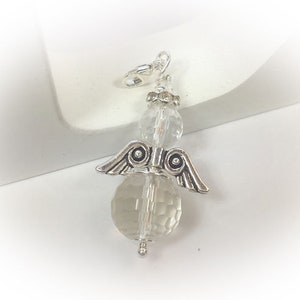 Angel pendant made of rock crystal clarity lucky charm talisman energy jewelry Reiki Yoga themed jewelry energy power image 2