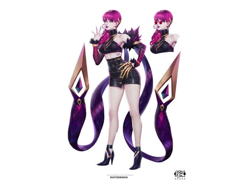 KDA Evelynn cosplay earring cosplay heart