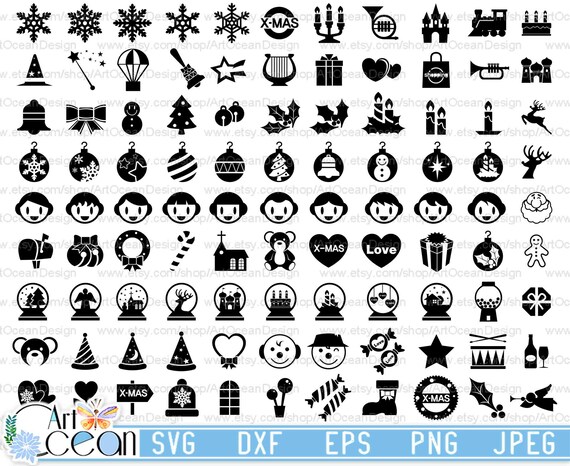 Download Free Christmas Svg Clipartxmas Svgsnowflake Svgsnowman Svgsanta Etsy SVG DXF Cut File