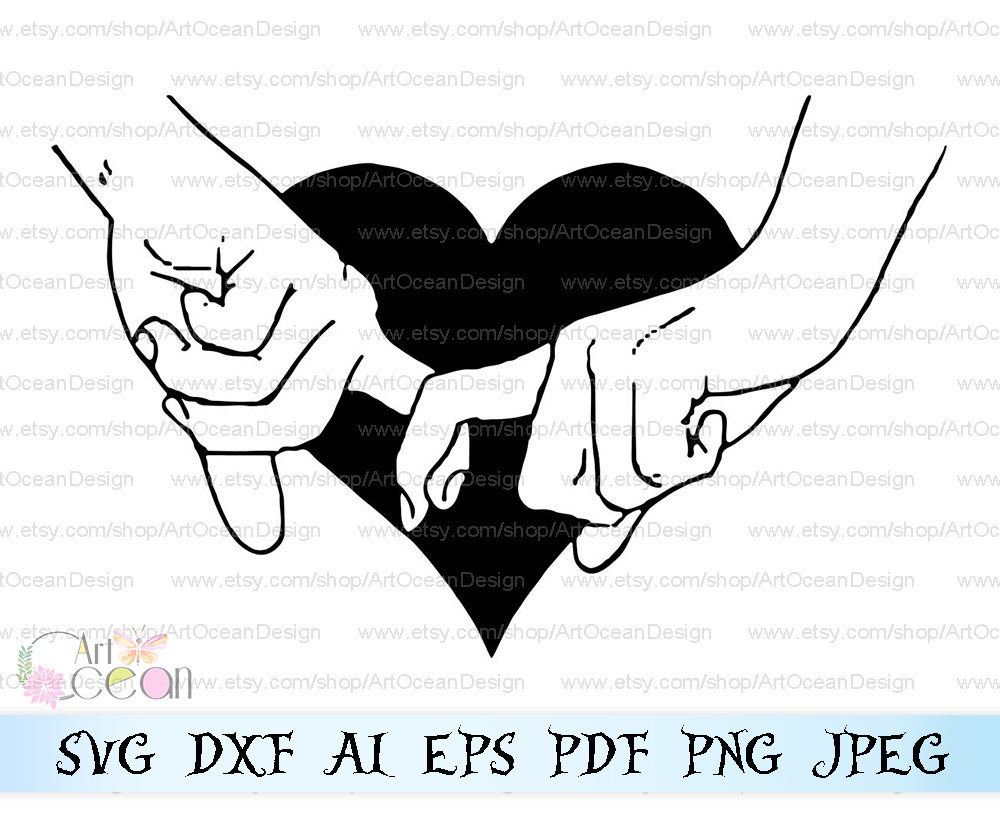 Artocean Black Heart Finger Clip Art Digital Clip Art Images Etsy