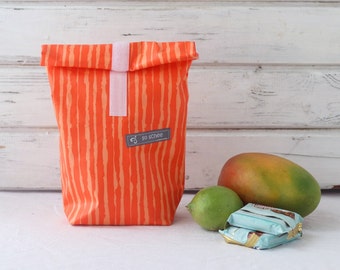 Lunchbag "Wild orange stripes"