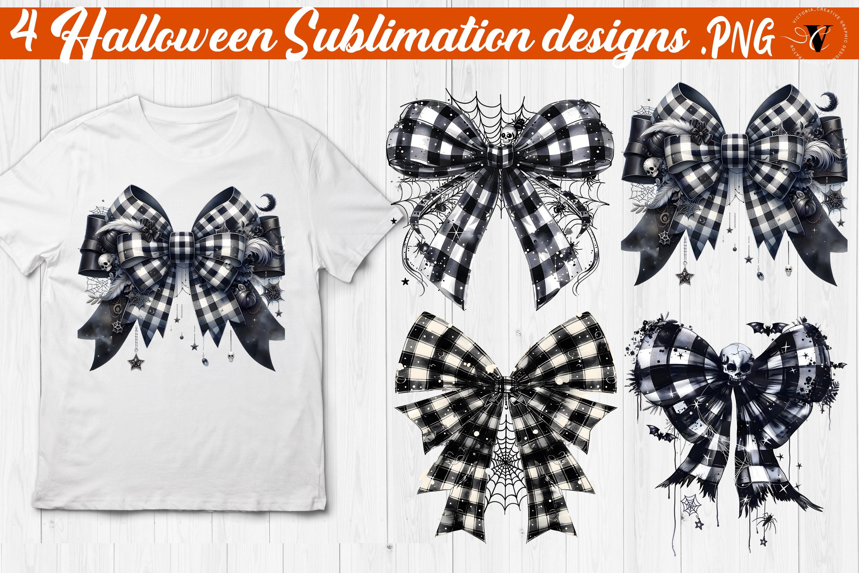 Halloween Bow Clipart Bundle | 32 PNG Buffalo Plaid Bows | Spooky ...