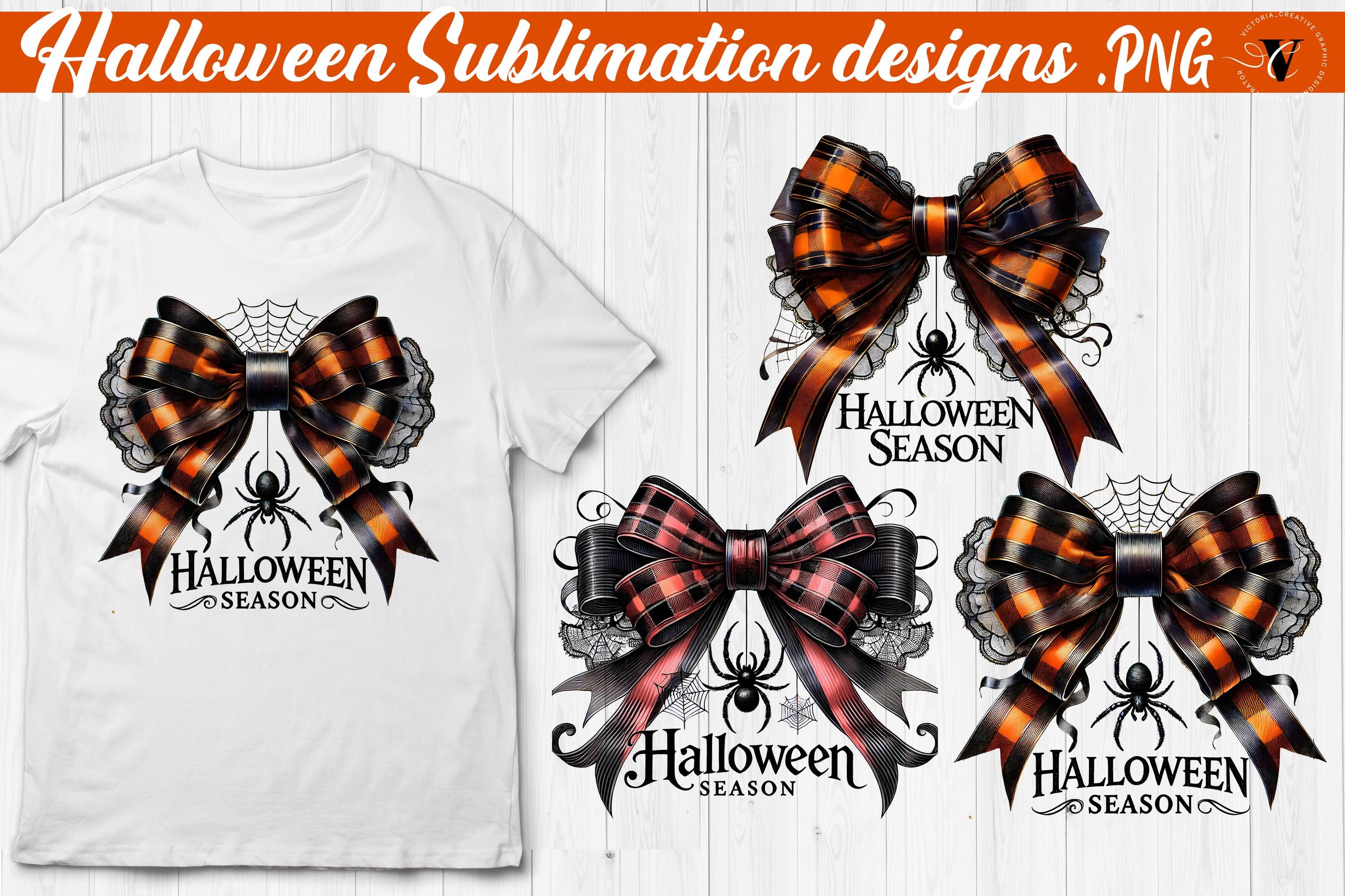 Halloween Bow Clipart Bundle | 32 PNG Buffalo Plaid Bows | Spooky ...