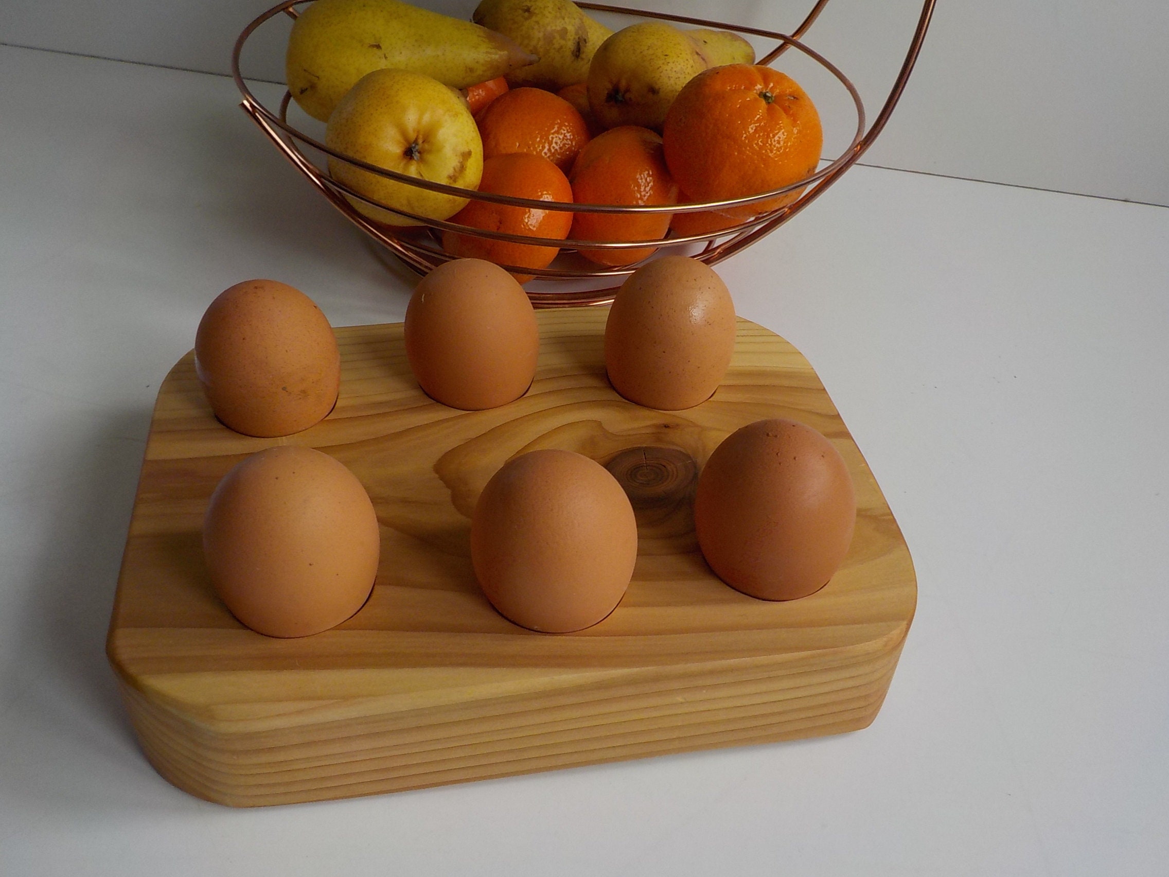 Wooden egg rack handmade egg stand compact holder made in Etsy